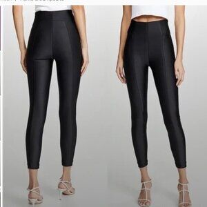 Good American The High Shine Boss Black Disco Pants Size 2 (Medium)